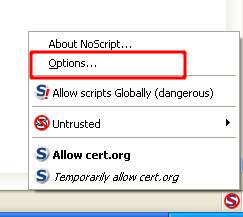 NoScript icon options